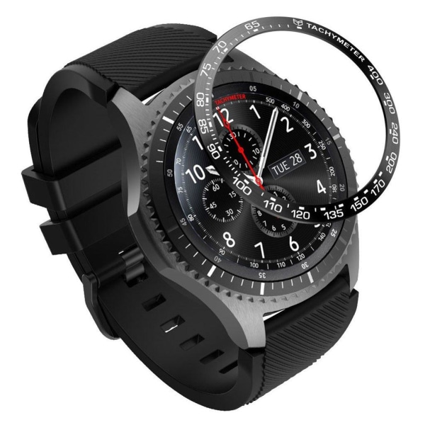Generic Samsung Gear S3 Frontier Metal Watch Ramme - Sort / Hvid Black