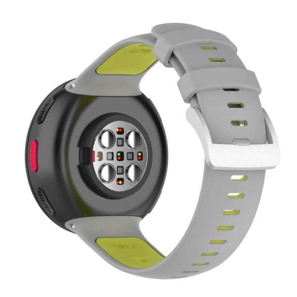 Generic Polar Vantage V2 Dual Color Silicone Watch Strap - Grey / Green Silver