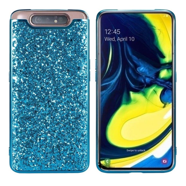 Generic Glitter Samsung Galaxy A80 Cover - Cyan Blue