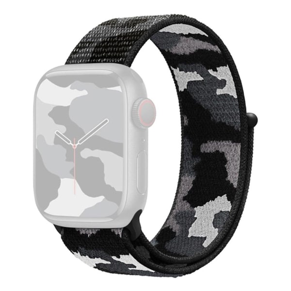 Generic Apple Watch Series 8 (41mm) Stealth Camouflage Nylon Strap Black