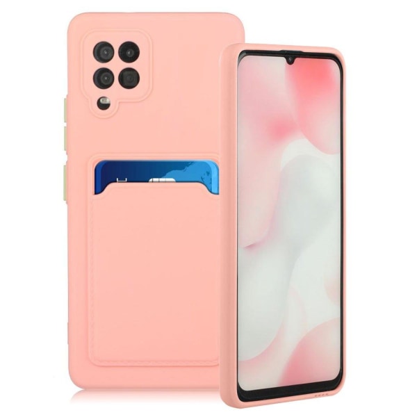 Generic Card Holder Cover Til Samsung Galaxy A42 5g - Lyserød Pink