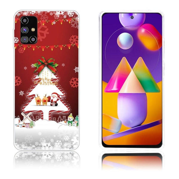Generic Christmas Samsung Galaxy M31s Etui - Træ / Julemand Elg White