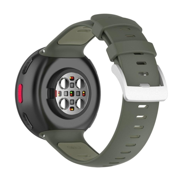 Generic Polar Vantage V2 Dual Color Silicone Watch Strap - Army Green /