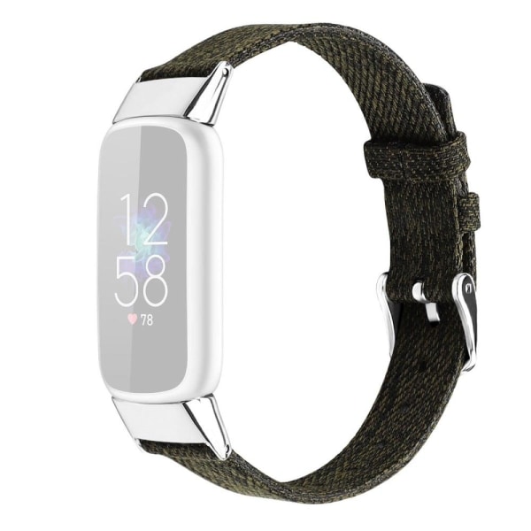 Generic Fitbit Luxe Canvas Watch Strap - Blackish Green / Size: S