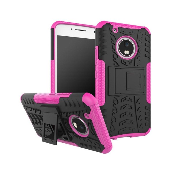 Generic Motorola Moto G5 Plus Smagsfuldt Og Beskyttende Cover - Rosa Pink