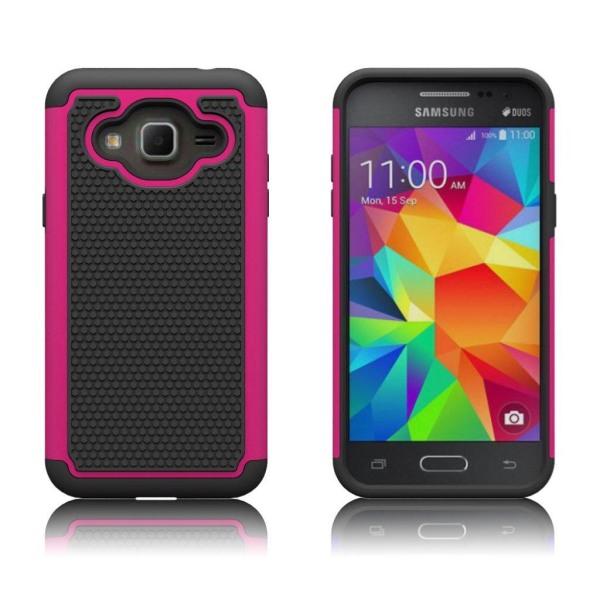 Generic Samsung Galaxy J3 / (2016) Beskyttende Hybridcover - Hot Pink