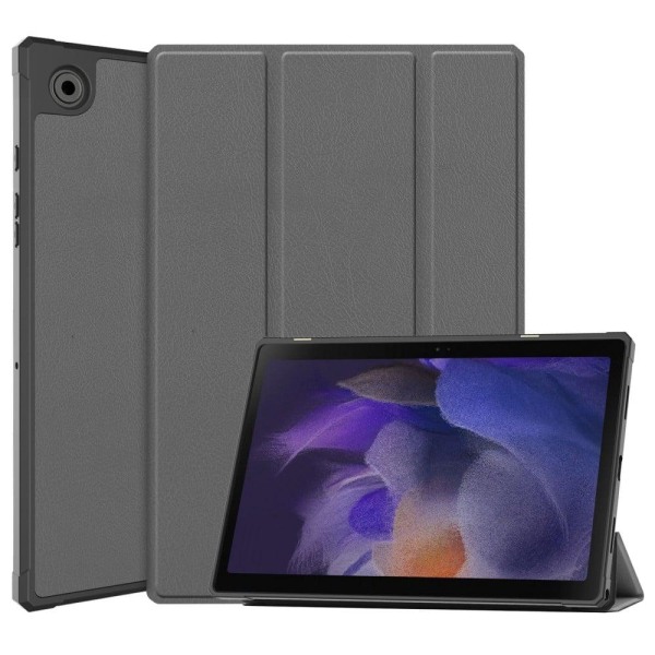 Generic Samsung Galaxy Tab A8 10.5 (2021) Tri-fold Pu Leather Flip Case Silver Grey