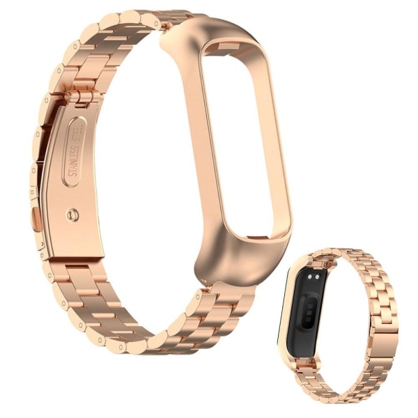 Generic Samsung Galaxy Fit 2 Slim Stainless Steel Watch Strap - Rose Gol Pink