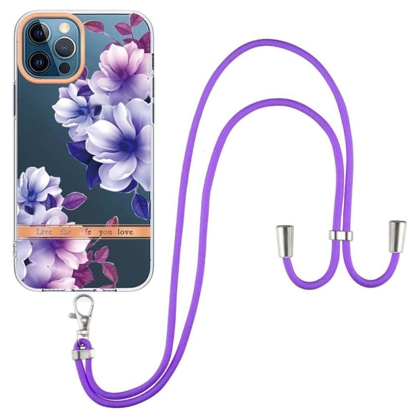 Generic Slim And Durable Softcover With Lanyard For Iphone 12 Pro Max - Purple