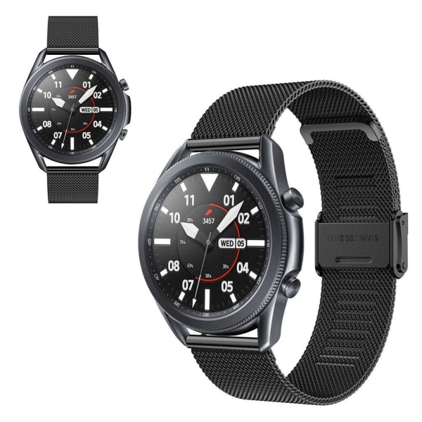 Generic Samsung Galaxy Watch 3 (45mm) Stainless Steel + Buckle Design Wa Black