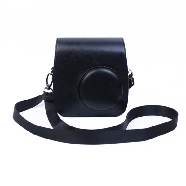 Generic Fujifilm Instax Mini 7 Plus Leather Case With Shoulder Strap - B Black