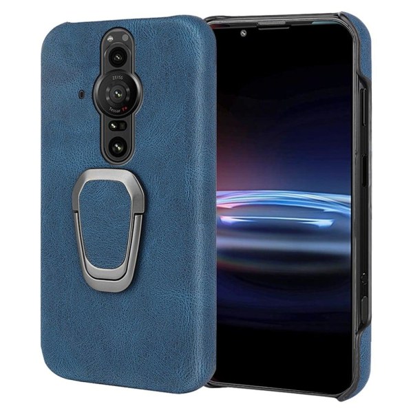 Generic Shockproof Leather Cover With Oval Kickstand For Sony Xperia Pro Blue
