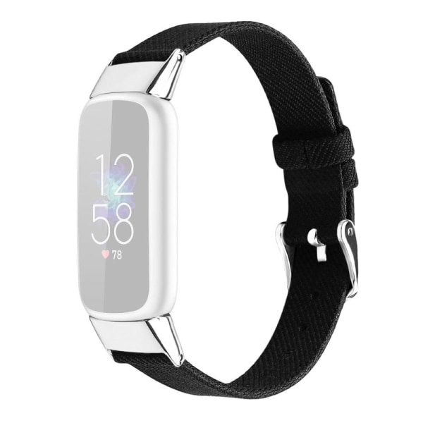 Generic Fitbit Luxe Canvas Watch Strap - Black / Size: S