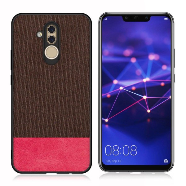 Generic Huawei Mate 20 Lite Stof Tekstur Etui - Kaffe / Rød Multicolor