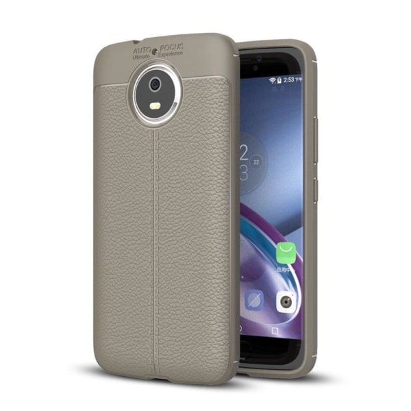 Generic Motorola Moto G5s Litchi Korn Blød Tpu Etui - Grå Silver Grey