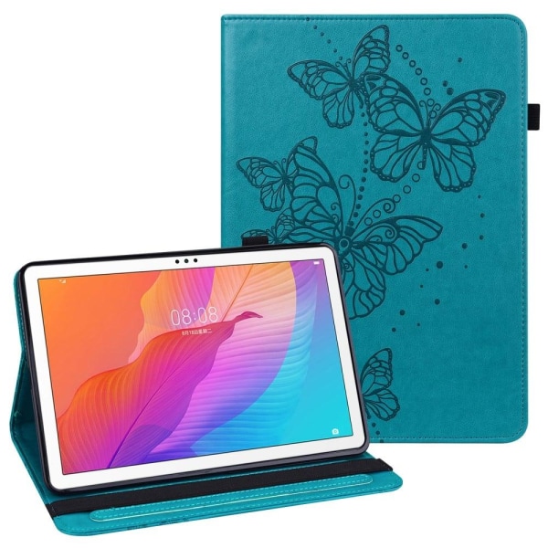 Generic Huawei Matepad T10 / T10s Butterfly Imprint Leather Case - Blue