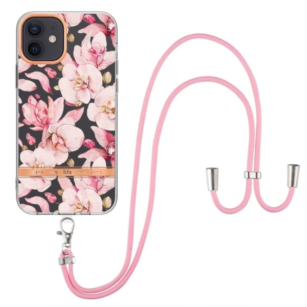 Generic Slim And Durable Softcover With Lanyard For Iphone 12 / Pro - Pink