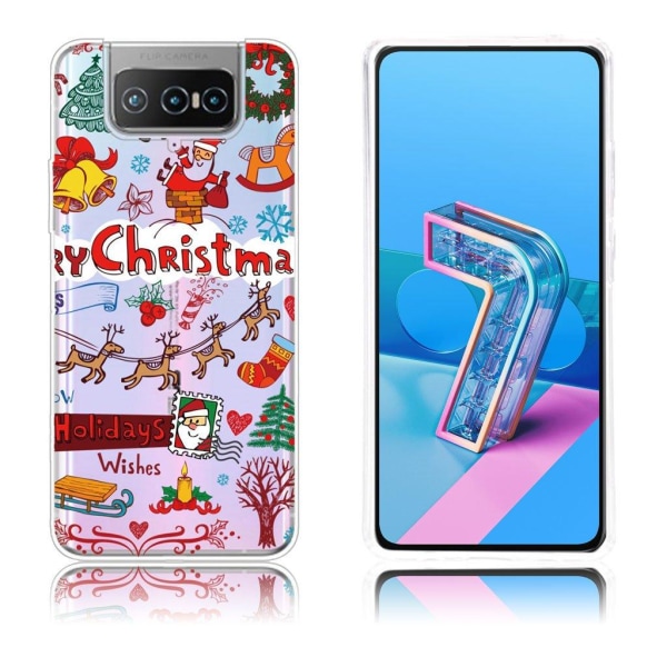 Generic Christmas Asus Zenfone 7 Pro Etui - Jul Stickers Multicolor