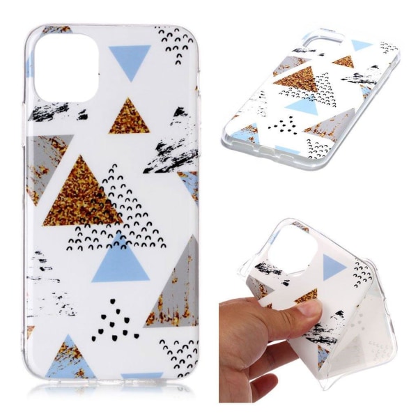 Generic Marble Iphone 11 Pro Max Cover - Triangelmønster Marmor Multicolor