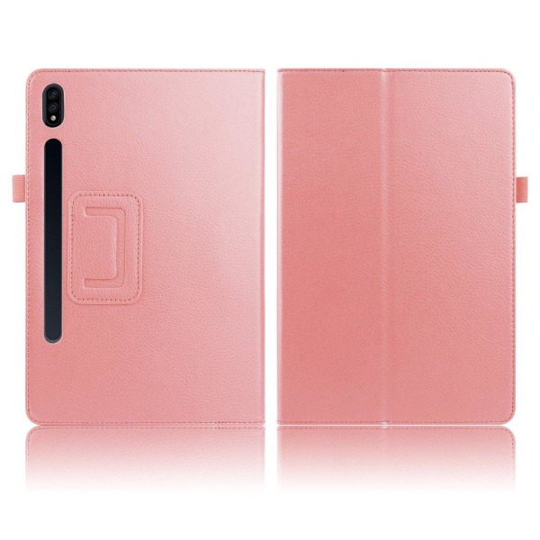 Generic Samsung Galaxy Tab S7 Plus Litchi Læder Flip Etui - Pink