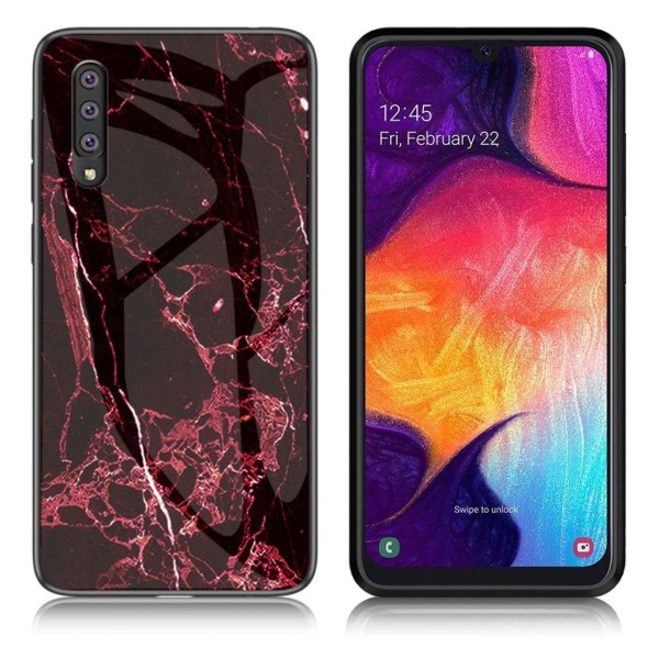 Generic Fantasy Marble Samsung Galaxy A50 Cover - Rød Red