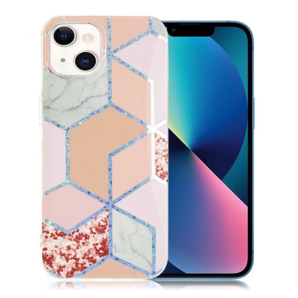 Generic Marble Iphone 13 Mini Etui - Pink Rhombus Multicolor