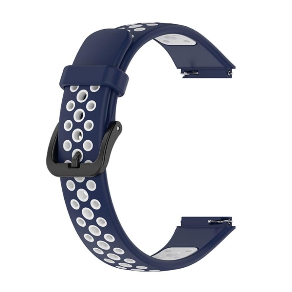Generic Huawei Band 7 Dual Color Silicone Watch Strap - Midnight Blue /