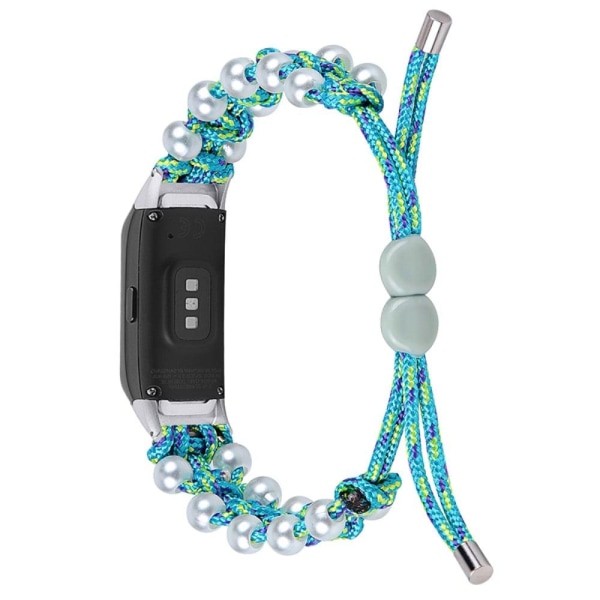Generic Samsung Galaxy Fit Pearl Décor Stylish Nylon Watch Strap - Blue