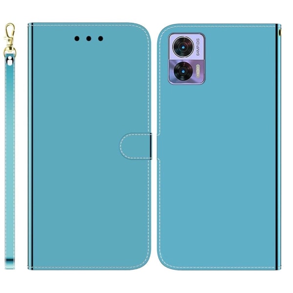 Generic Mirror Motorola Edge 30 Neo Flip Etui - Blå Blue