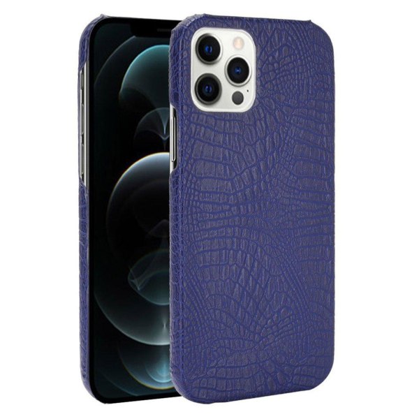 Generic Croco Etui - Iphone 12 Pro Max Mørkeblå Blue