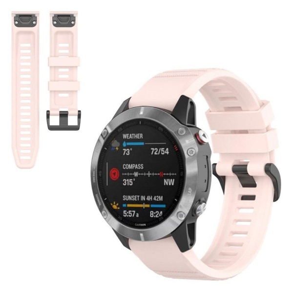 Generic Garmin Fenix 6x Pro Silicone Watch Band - Light Pink