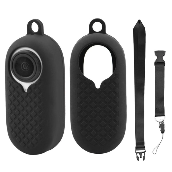 Generic Insta360 Go2 Silicone Cover With Lanyard - Black
