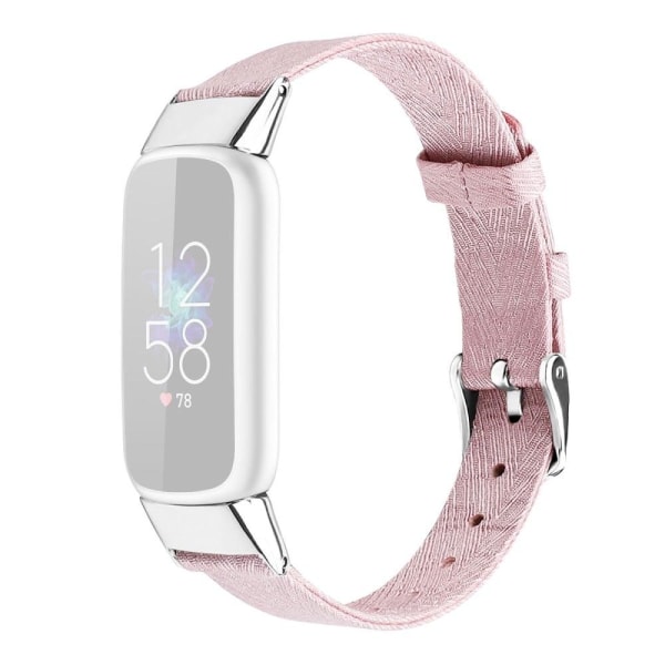 Generic Fitbit Luxe Canvas Watch Strap - Light Pink / Size: S