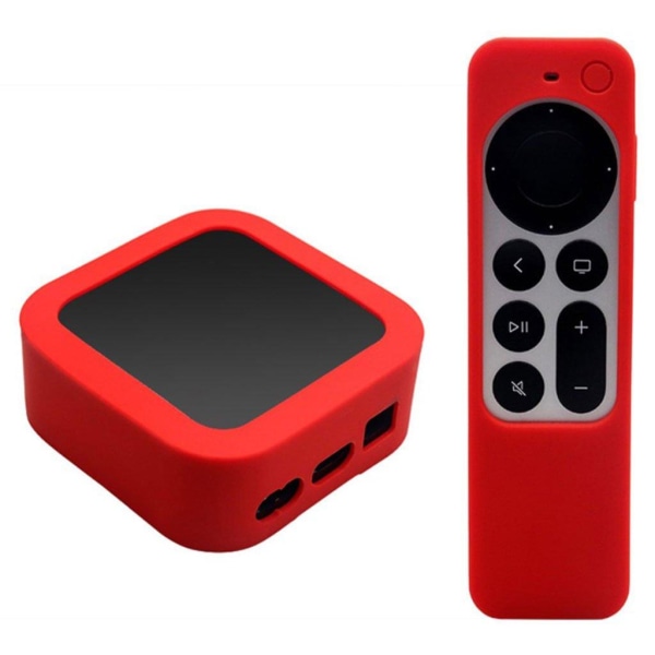 Generic 2 Pcs / Set Apple Tv 4k (2021) Top Box + Remote Controller S Red