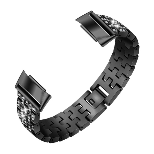 Generic Fitbit Charge 5 Shiny Rhinestone Watch Strap - Black