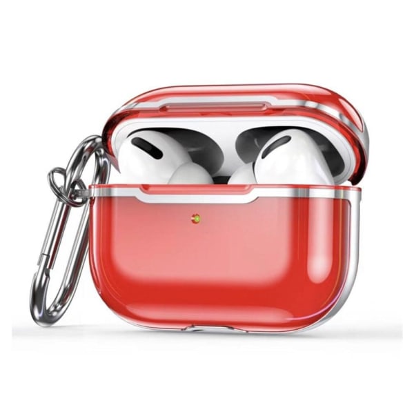 Generic Airpods Pro 2 Transparent Case With Carabiner - Red