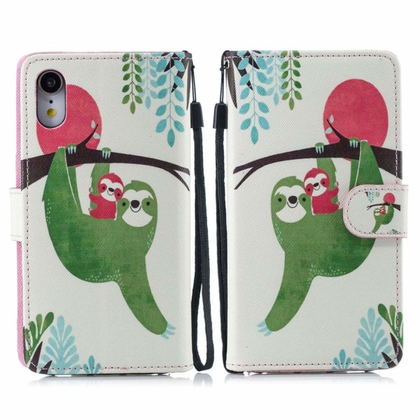 Apple Iphone Xr Pattern Printing Leather Case - Cute Animal
