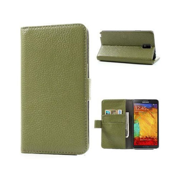 Samsung Lux-case (grön) Galaxy Note 3 Äkta Läderfodral