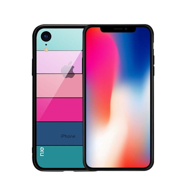 Kop Nxe Iphone Xr Mobilskal Hardat Glas Silikonram Stil B Fyndiq