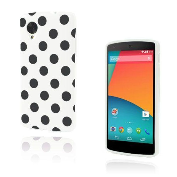 0 Polka Dots (vit) Google Nexus 5 Skal