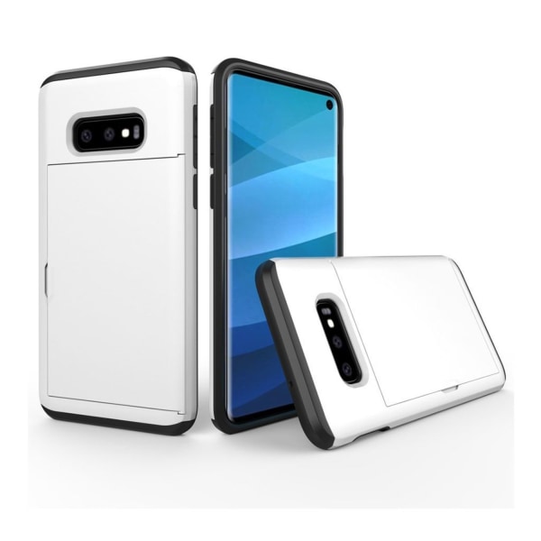 Samsung Galaxy S10e Card Holder Hybrid Case - White