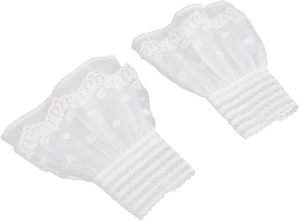 Blonde Blomster Manchetter Elastisk Armbånd til Bryllupsbrudekjole Tilbehør Aftagelige Blonde Blomster Manchetter