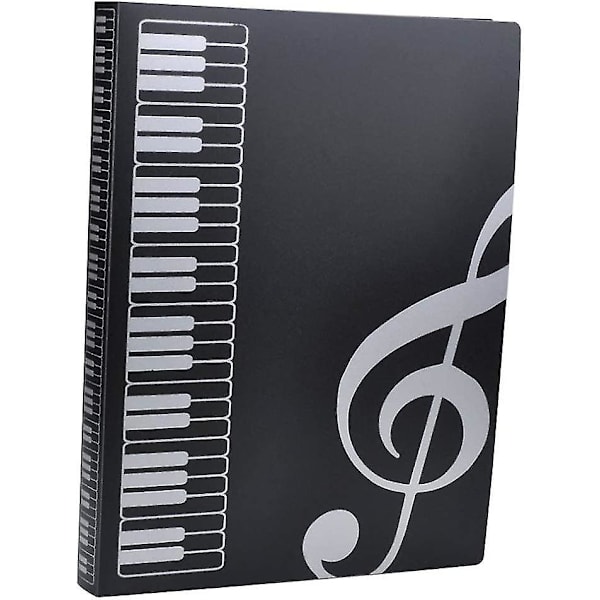 Musikkmappe A4 Størrelse Notermappe Papirdokumenter Musikktema 40 Lommer Oppbevaringsmappe