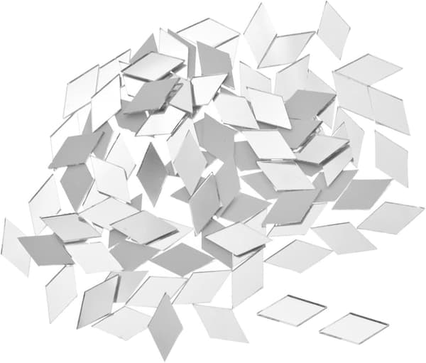 300 stk. Mini Diamant Speil Mosaikkfliser Små Speil for DIY Håndverk Geometrisk Veggdekor