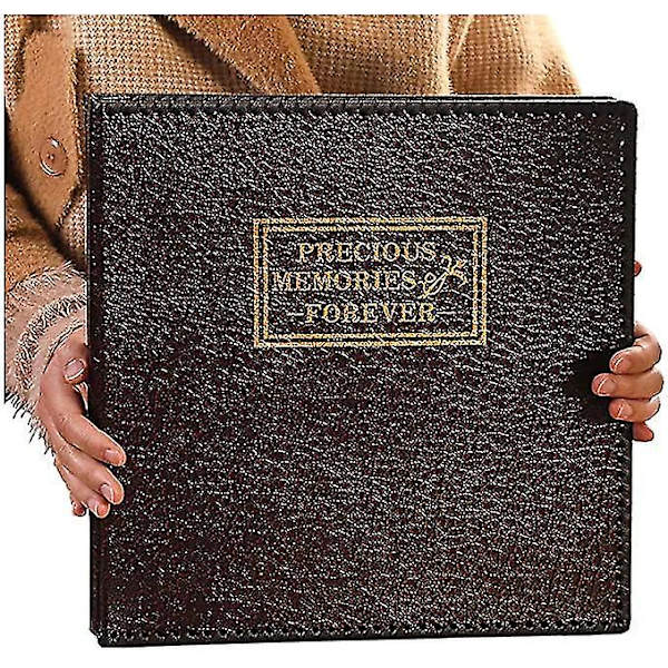 Fotoalbum med selvklebende lærdeksel og magnetisk lukking