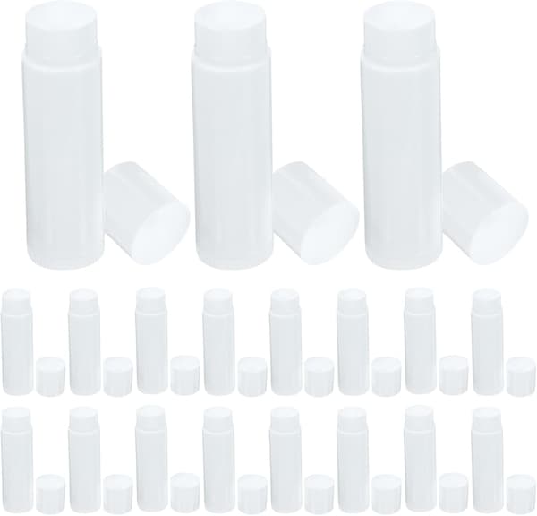 50 stk. tomme leppepomadehylser med lokk, leppestiftbeholdere i PP-materiale, DIY-vennlig