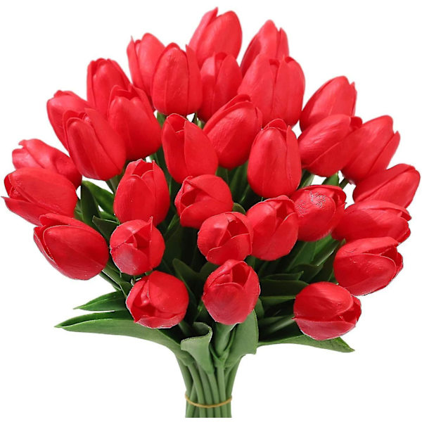 24 st Latex Konstgjorda Tulpaner Realistiska Falska Blommor Dekoration