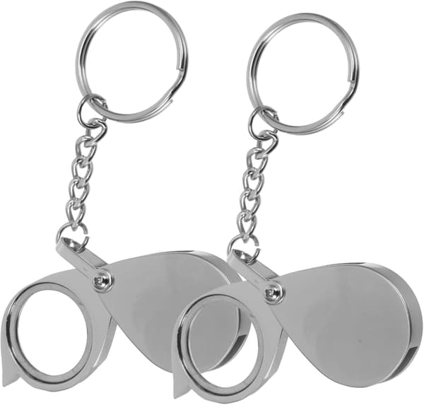 2 stk. bærbar forstørrelsesglas nøglering mini nøglering forstørrelsesglas til drenge og piger læsning smykker