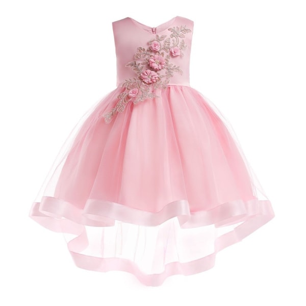 Children Girl Sleeveless Embroidered Cocktail Party Dress Pink 2-3years