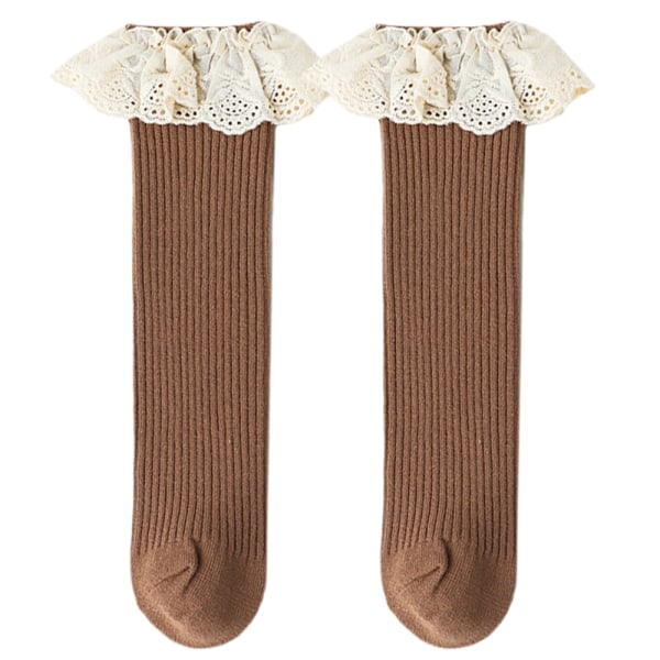 Toddlers Baby Kids Girls Middle Tube Casual Stockings Long Socks Brown M